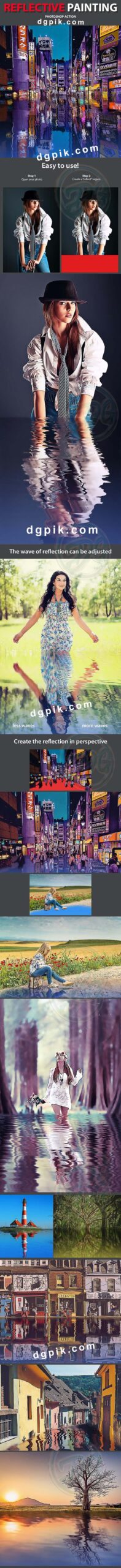 Reflective Painting Photoshop Actions Free Download