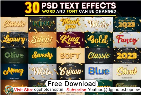 2023 Luxury Photoshop Editable 3d Text Effect Style Pack