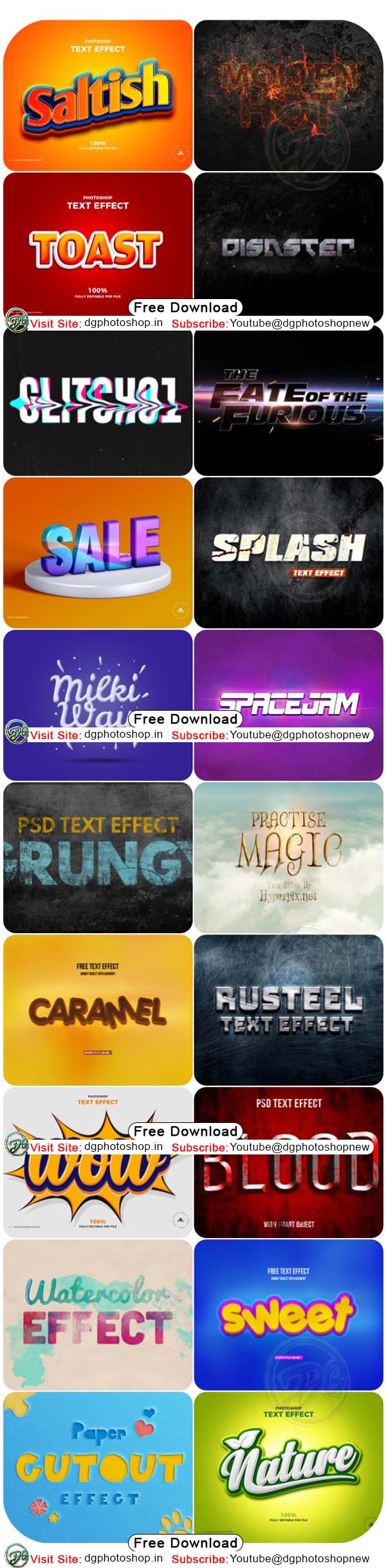 25 awesome text effects for Photoshop Free Download