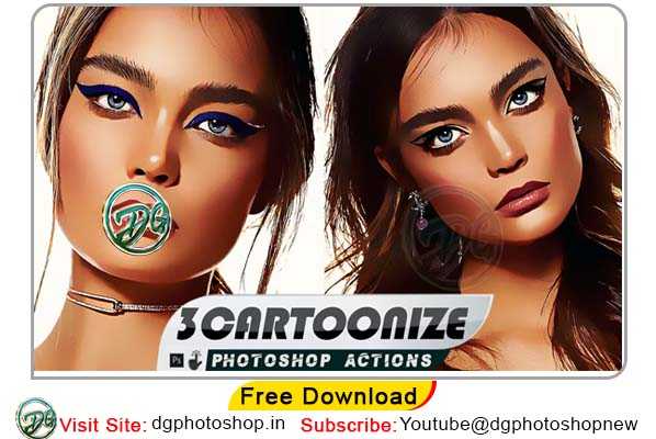 3 Vector Cartoon painting Effect Photoshop Action dgpik