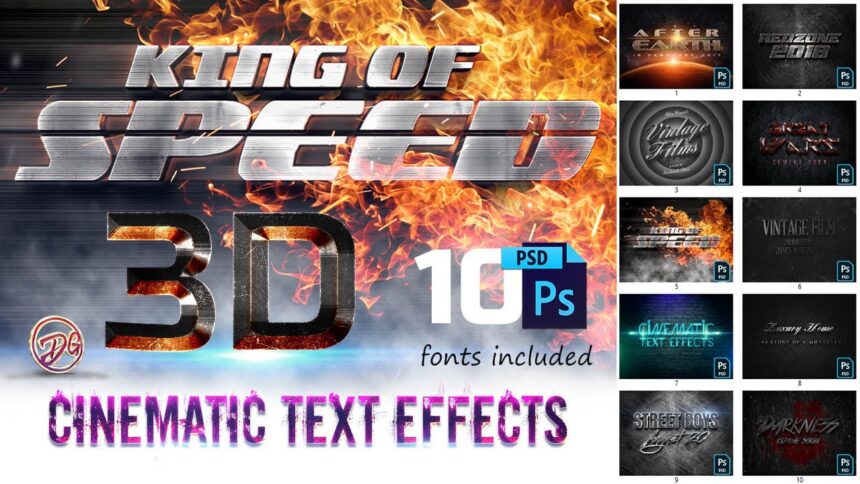 3D Cinematic Text Effects for Photoshop Download