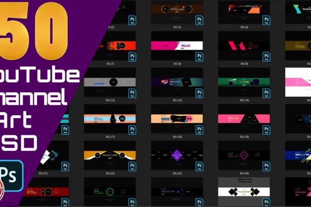 50 YouTube Channel Art PSD