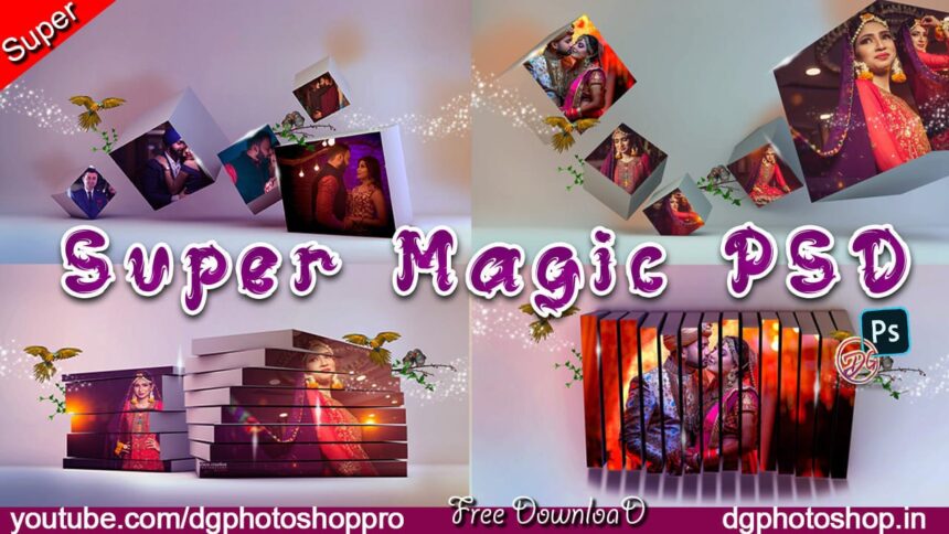 Beautiful 3D Photo Frame Magic PSD Free Download
