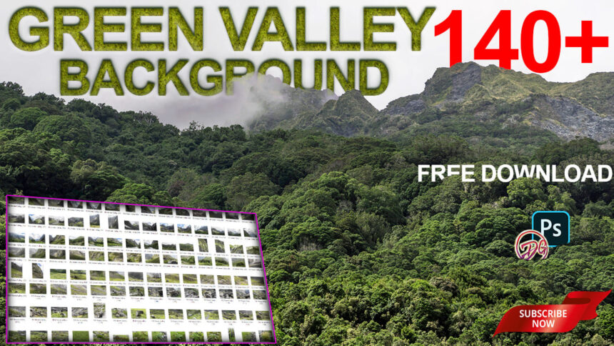 DG Photoshop Beautiful Green Valley Background