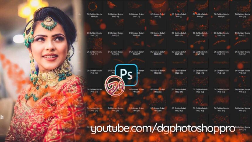 Golden Bokeh PNG Overlay