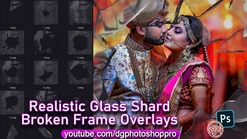 Realistic Glass Shard And Broken Frame Overlays Pack