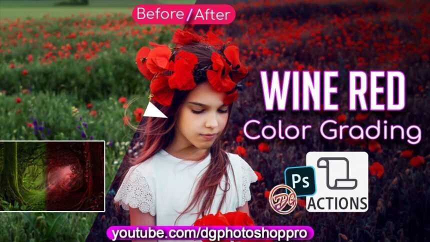 New Wine Red Color Grading Photoshop Action