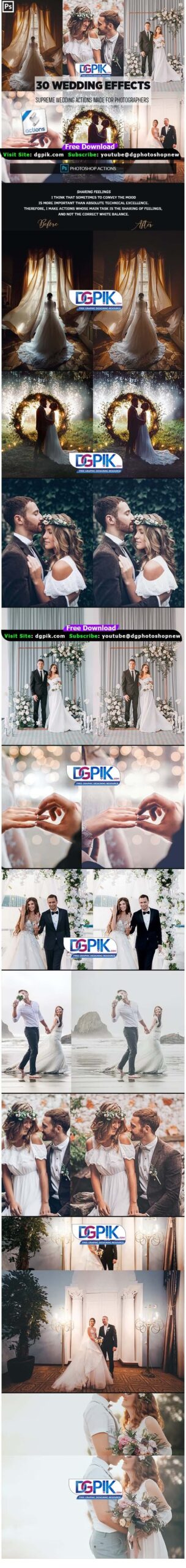 30 Wedding Photoshop Effects Free Download