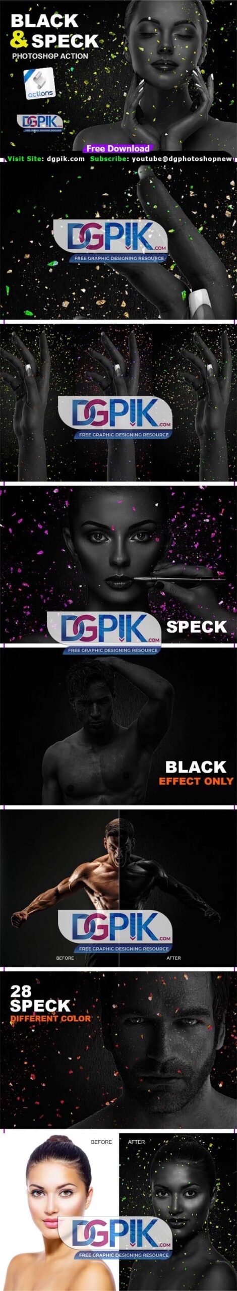 Black & Speck Photoshop Action Free