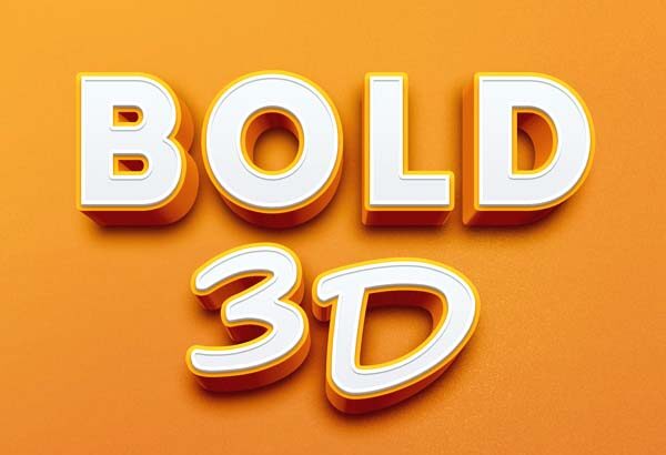 Bold 3D Text Effect PSD Mockup Free Download