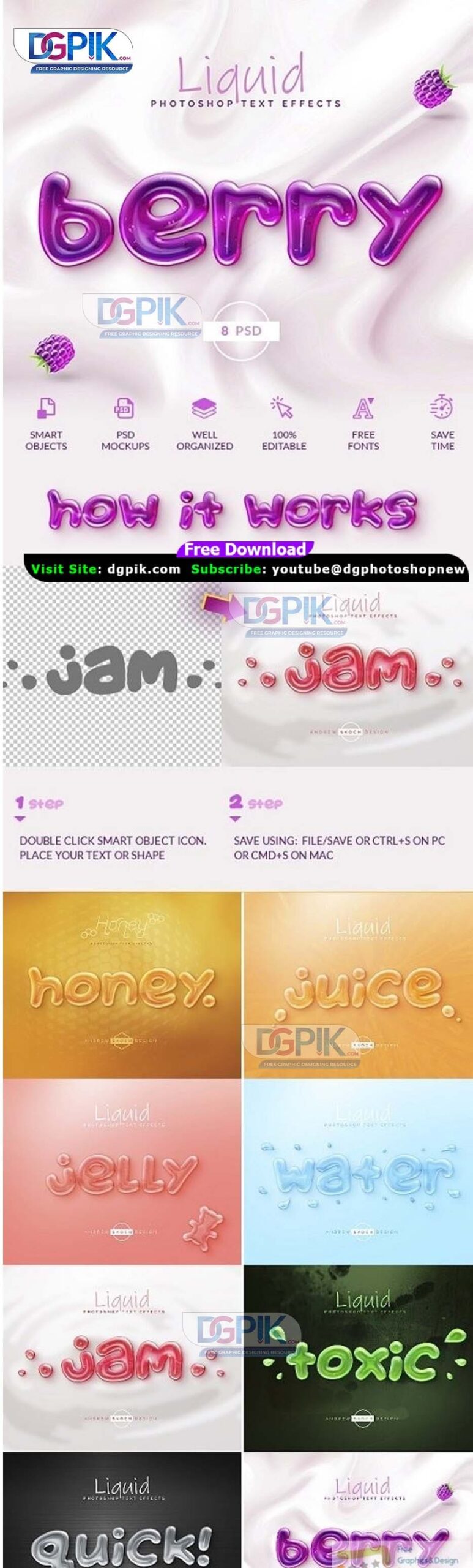 Liquid Tasty Photoshop Text Effects Free