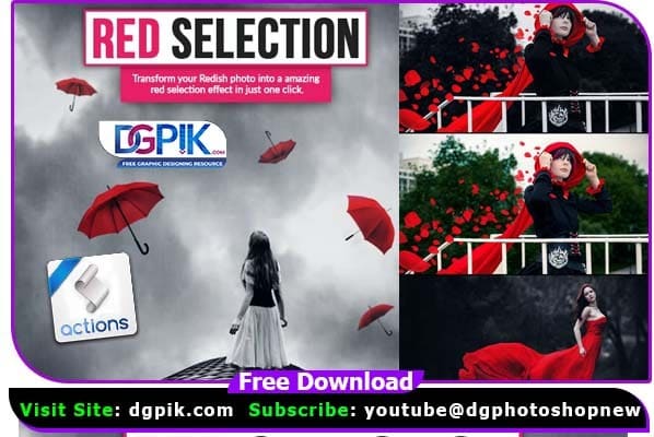 Red Selection Effect Photoshop Action Free