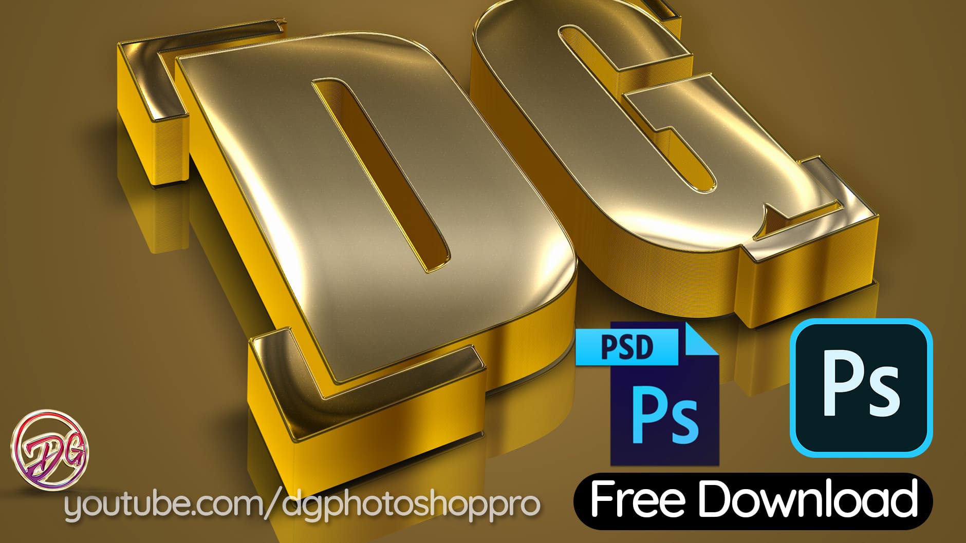 New Gold 3D Text Style PSD