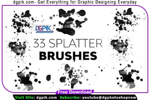 33 Photoshop brushes splattered paint and ink