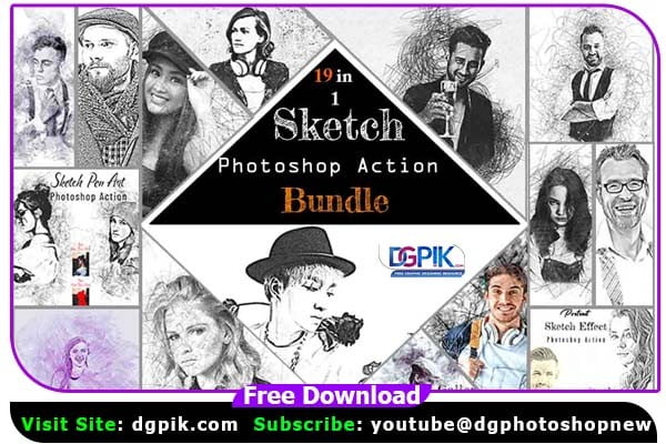 19 in 1 Sketch Photoshop Action Bundle