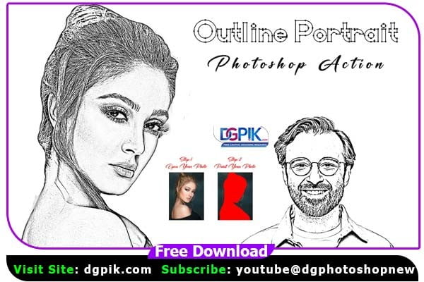 Outline Portrait Effect Photoshop Action