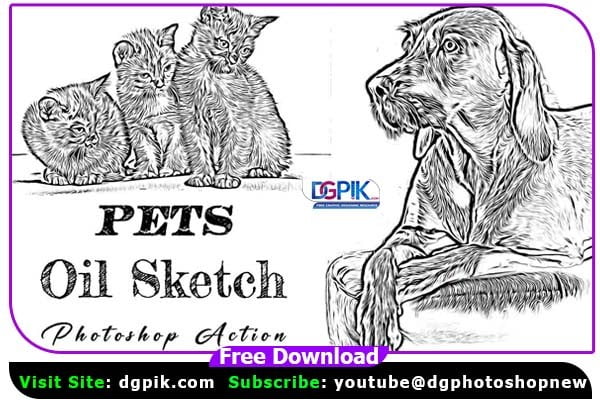 Pets Oil Sketch Effect Photoshop Action