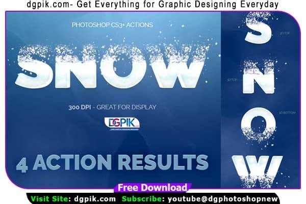 Snow Text Effect Photoshop Actions