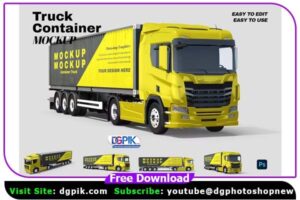 Truck Container Psd Mockup