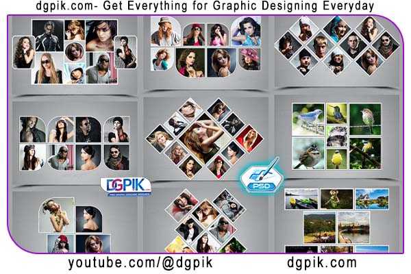 Different Collage Photo Frame Template