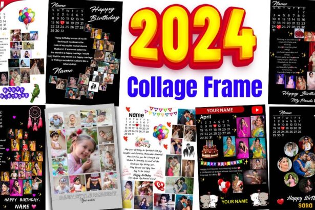 New 2024 Collage Frame | 61 Anniversary and Birthday Customized Photo Frame PSD