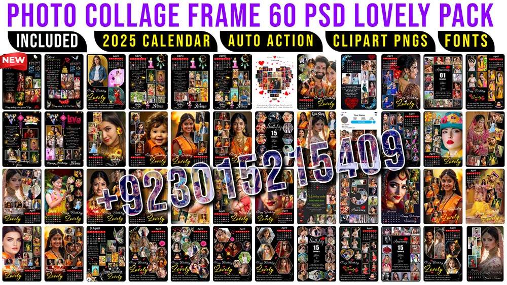 NEW Photo Collage Frame 60 Psd Lovely Pack for Whatsapp copy