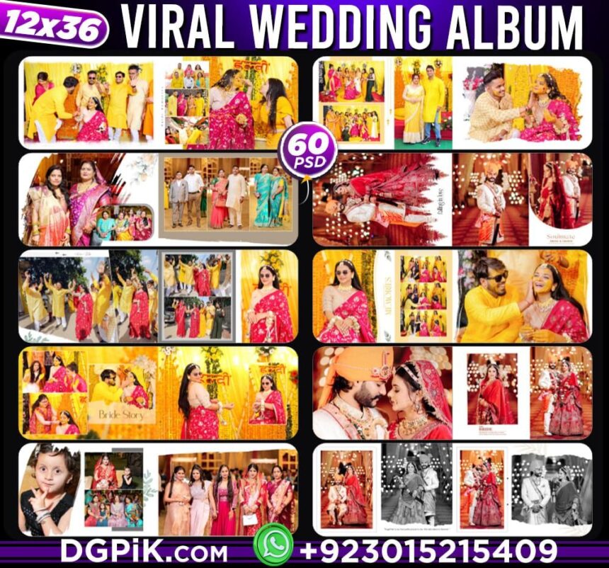 12X36 Viral Wedding Album Design 60 PSD Pack