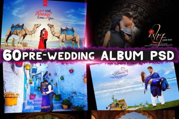12x18 Pre-Wedding Album 60 Psd Templates