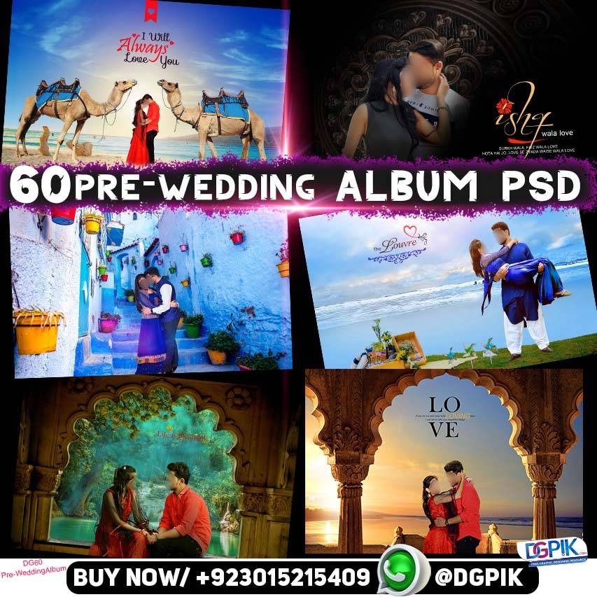 12x18 Pre-Wedding Album 60 Psd Templates