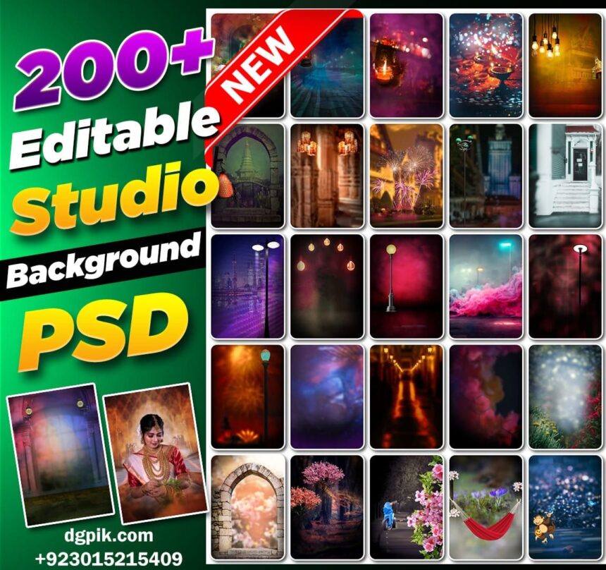 200+ Studio Background Editable PSD PACK