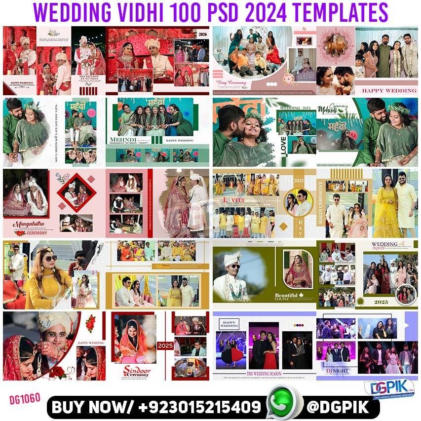 2024 WEDDING VIDHI 100.PSD Templates 10 Volume