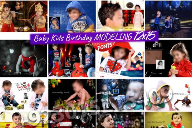 Baby Kids Birthday MODELING 12x15 PSD DG1096