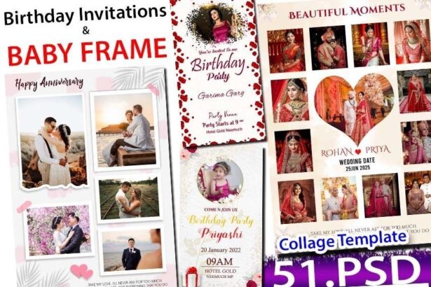 Birthday InvitationsBABY PHOTO FRAME & Collage Template 51.PSD dg1161