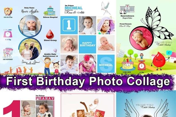 First Birthday Photo Collage 40PSD Template DGicolorsCollage001
