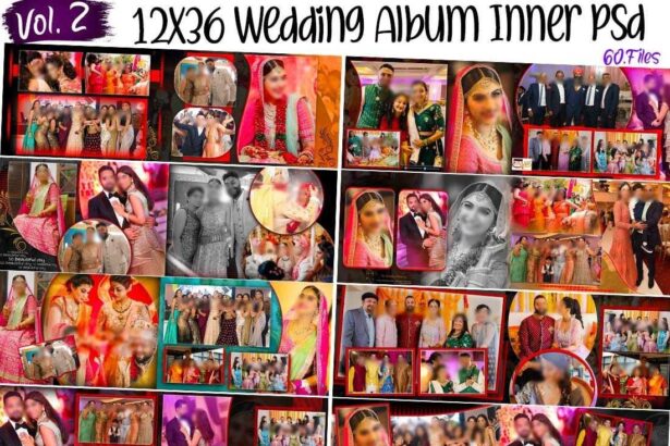 VOL-2=12x36 Wedding Album Inner Psd Templates