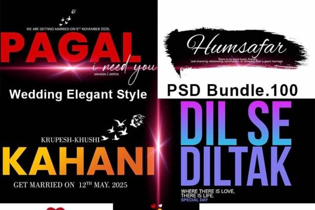 Wedding Elegant Style 100.PSD Template Bundle With Fonts - dg1162