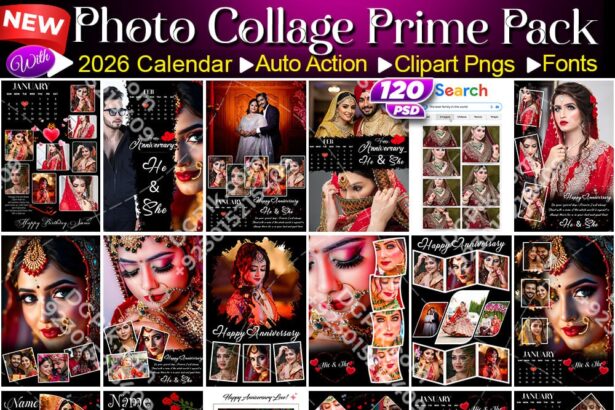 NEW 2026 Photo Collage Frame 120 PSD Prime Pack