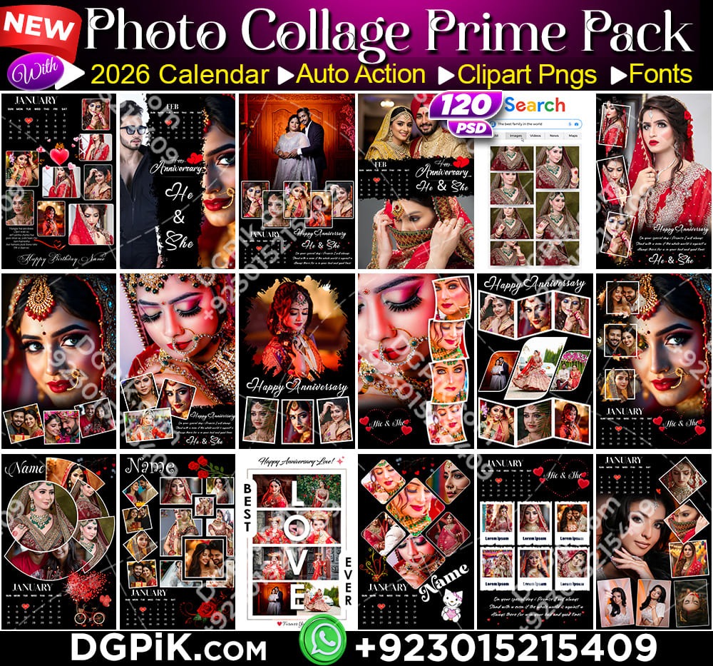 NEW 2026 Photo Collage Frame 120 PSD Prime Pack