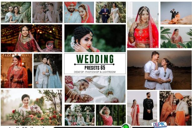 65 Wedding Photography Presets | Camera Raw And Lightroom One Click Preset