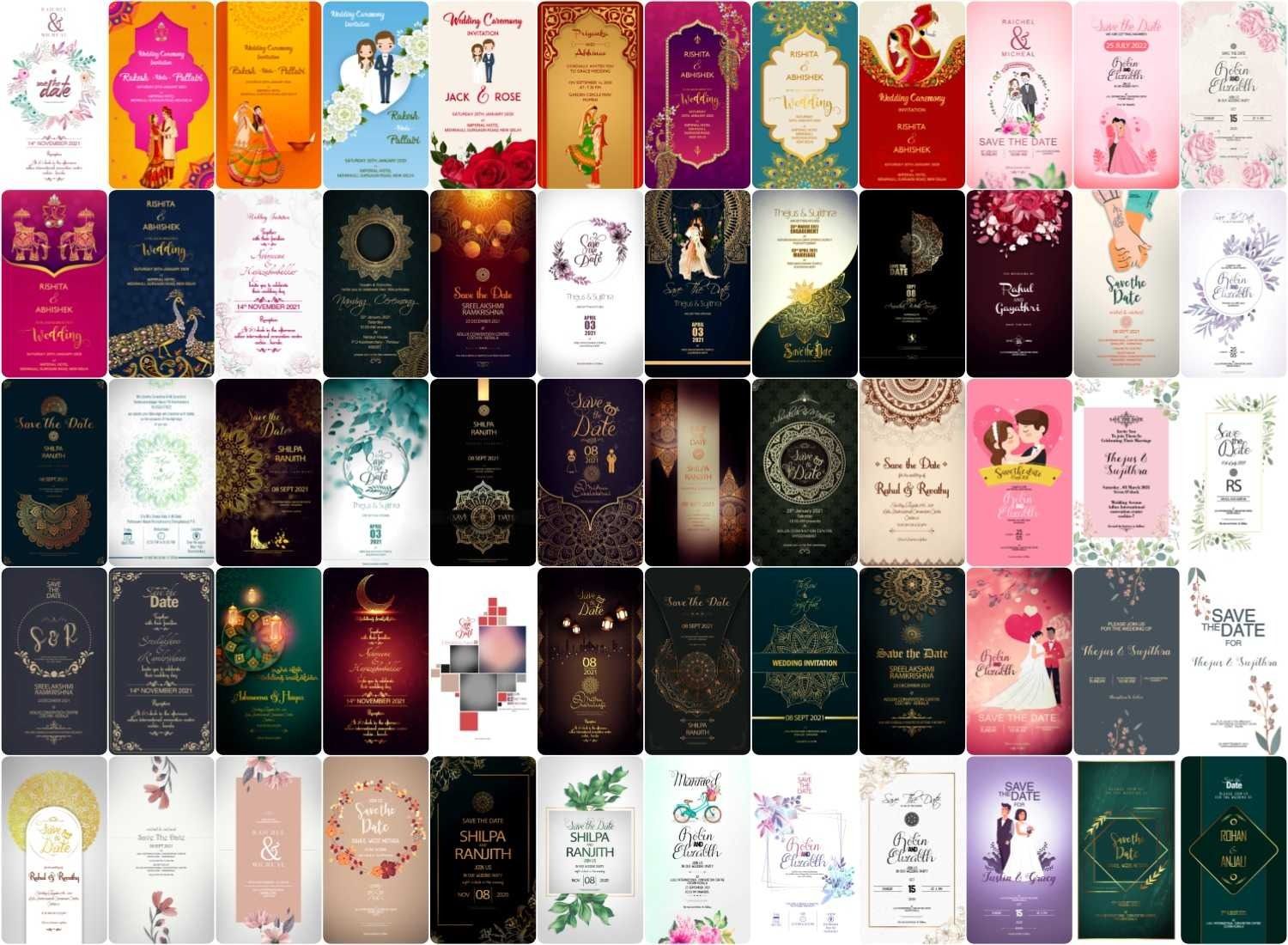 NEW 60 WEDDING INVITATION Psd Template