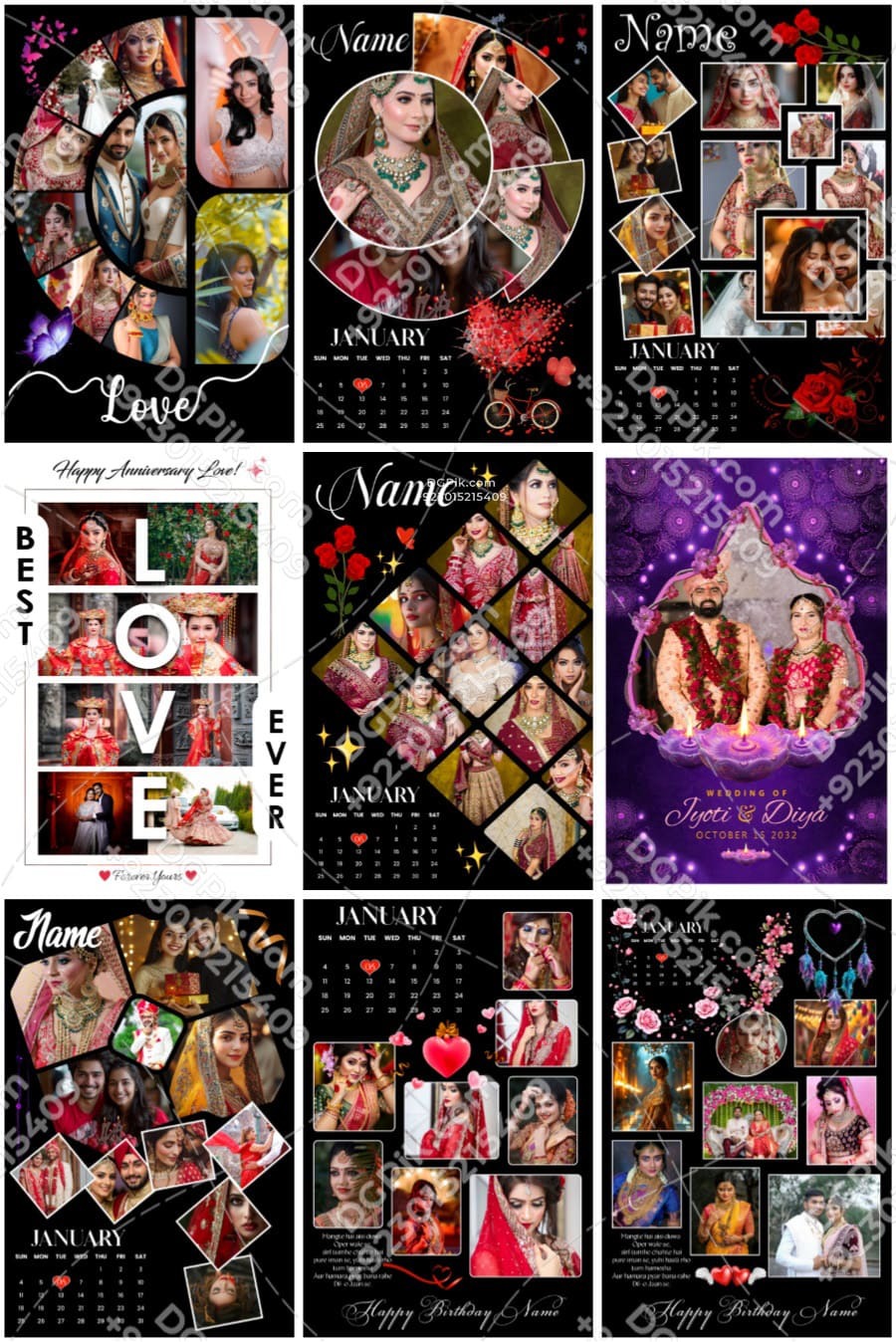 NEW 2026 Photo Collage Frame 120 PSD Prime Pack