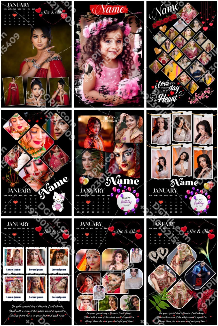 NEW 2026 Photo Collage Frame 120 PSD Prime Pack