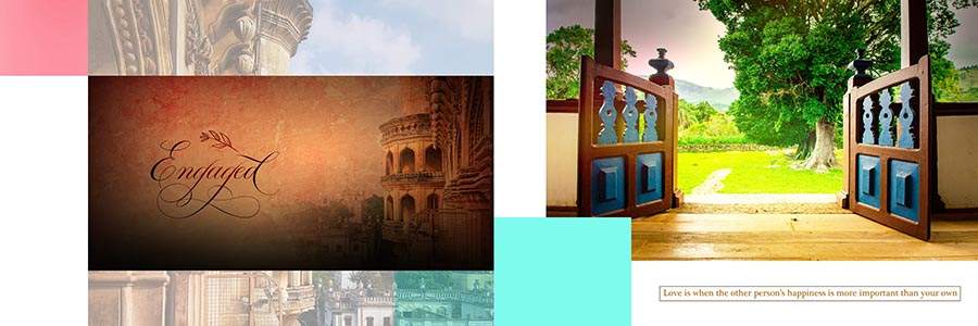 Stylish wedding album design 12x36 PSD template for Photoshop use