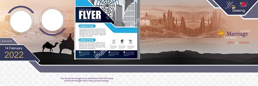 High quality 12x36 wedding album PSD design for Photoshop editing use