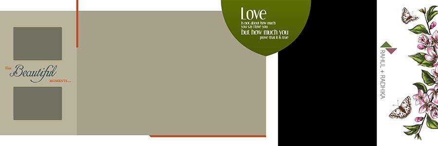 Modern wedding album 12x36 PSD layout free download for Photoshop users